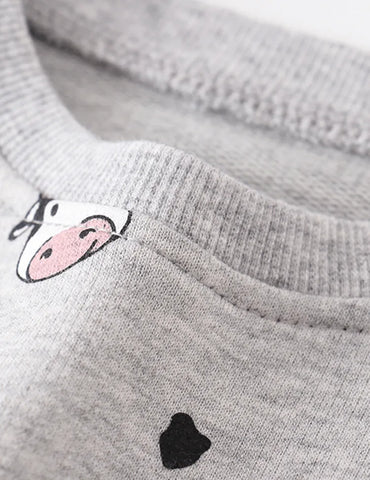 Cow Head Printed Long-Sleeved T-shirt - Mini Taylor