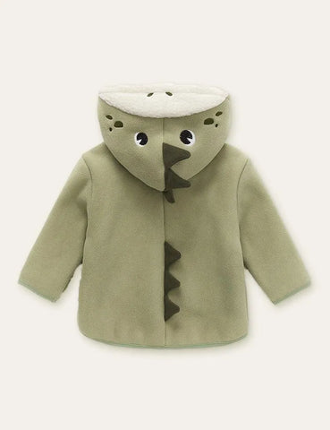 Cute Animal Cartoon Zipper Hooded Coat - Mini Taylor