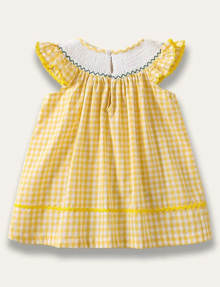Cute Chick Embroidered Flying Sleeve Dress - Mini Taylor