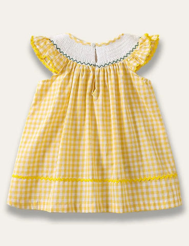 Cute Chick Embroidered Flying Sleeve Dress - Mini Taylor