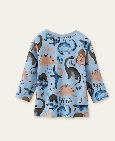Cute Dinosaur Printed Long-Sleeved T-shirt - Mini Taylor
