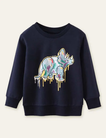 Cute Dinosaur Printed Sweatshirt - Mini Taylor