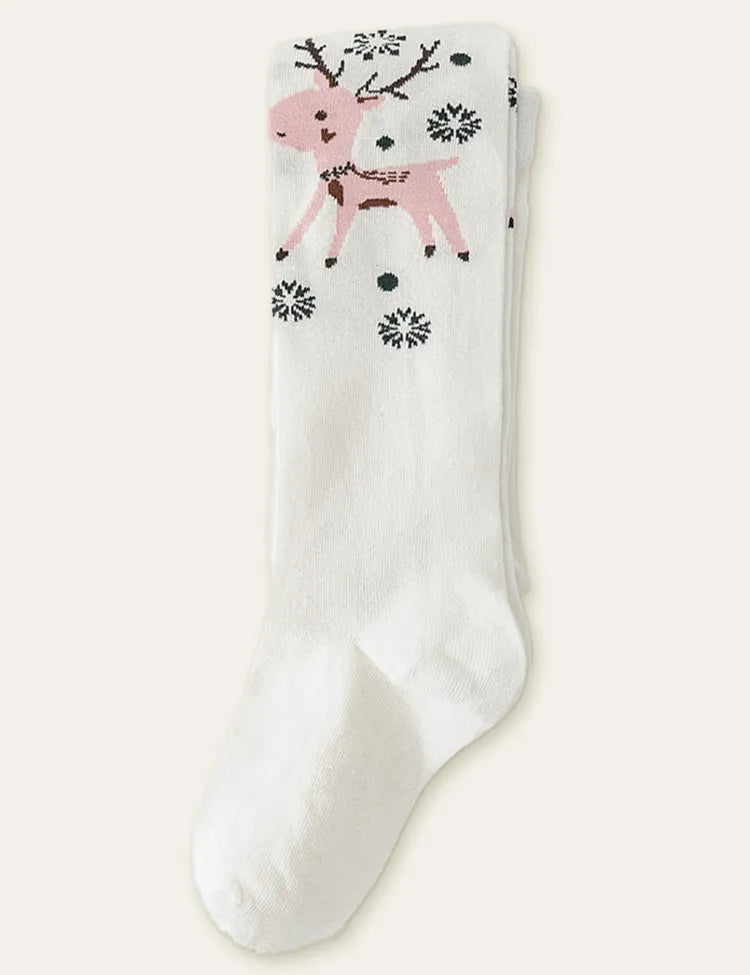 Cute Elk Knitted Printed Leggings - Mini Taylor