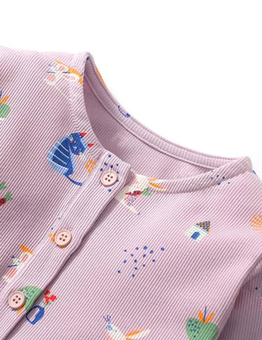 Cute Printed Long Sleeve Dress - Mini Taylor