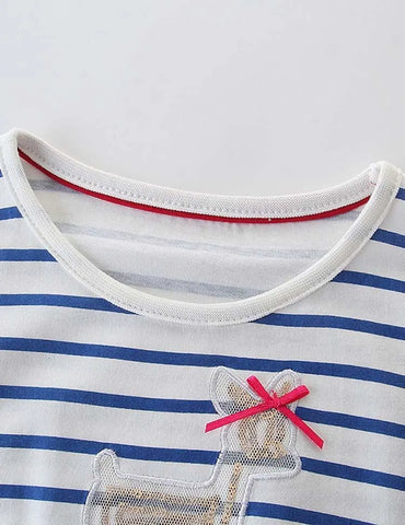 Deer Striped Mesh Dress - Mini Taylor