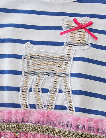 Deer Striped Mesh Dress - Mini Taylor