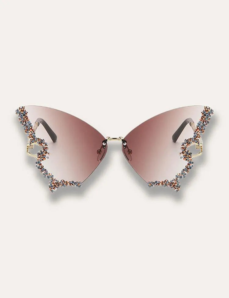 Diamond Butterfly Rimless Sunglasses - Mini Taylor
