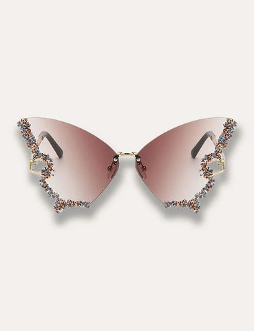Diamond Butterfly Rimless Sunglasses - Mini Taylor