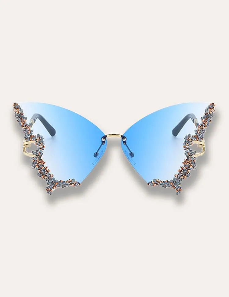 Diamond Butterfly Rimless Sunglasses - Mini Taylor