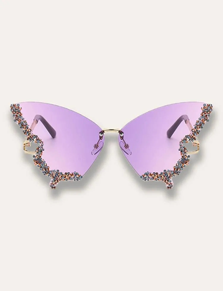 Diamond Butterfly Rimless Sunglasses - Mini Taylor