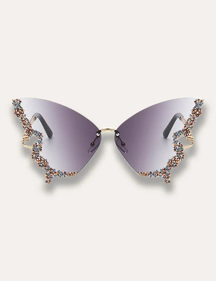Diamond Butterfly Rimless Sunglasses - Mini Taylor