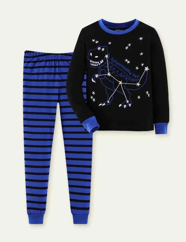 Dinosaur Embroidered Pajamas Set - Mini Taylor