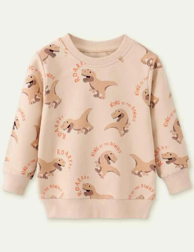 Dinosaur Floral Print Long Sleeve Sweatshirt - Mini Taylor