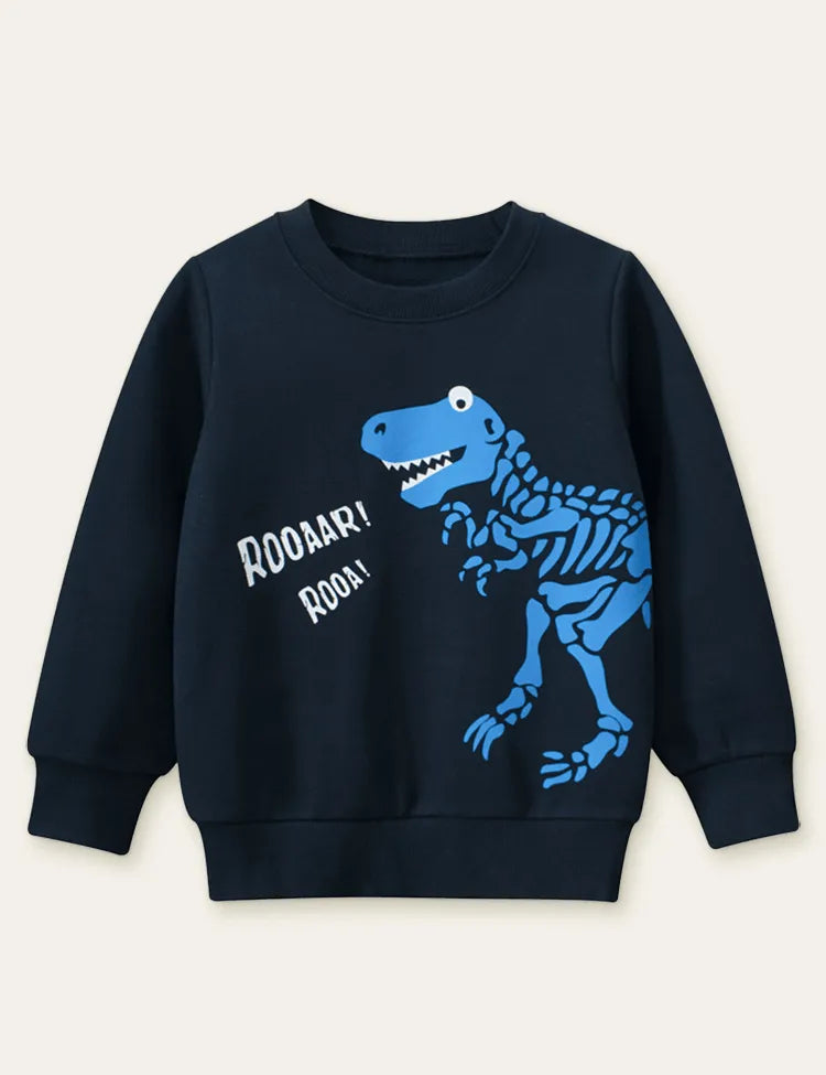Dinosaur Fossil Color Printed Sweatshirt - Mini Taylor
