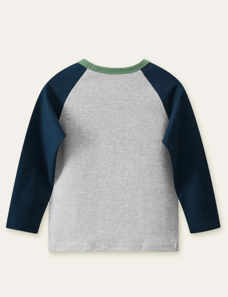 Dinosaur with Hula Hoop Printed Long-Sleeved T-shirt - Mini Taylor