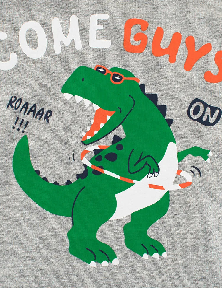 Dinosaur with Hula Hoop Printed Long-Sleeved T-shirt - Mini Taylor