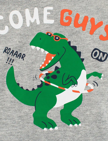 Dinosaur with Hula Hoop Printed Long-Sleeved T-shirt - Mini Taylor