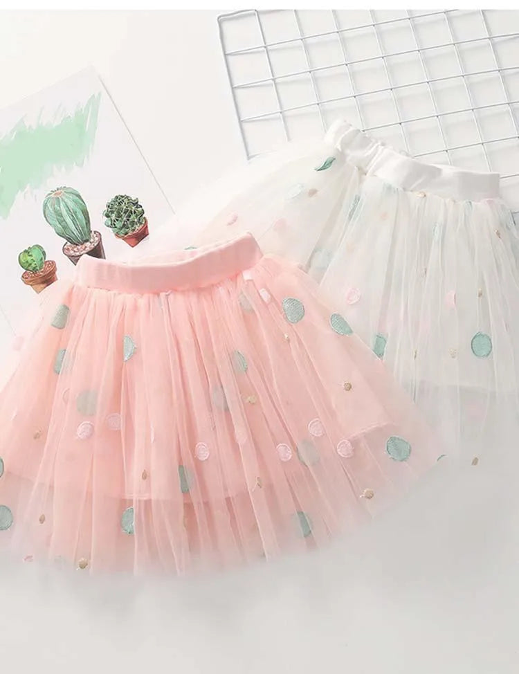 Dot Embroidered Mesh Skirt - Mini Taylor