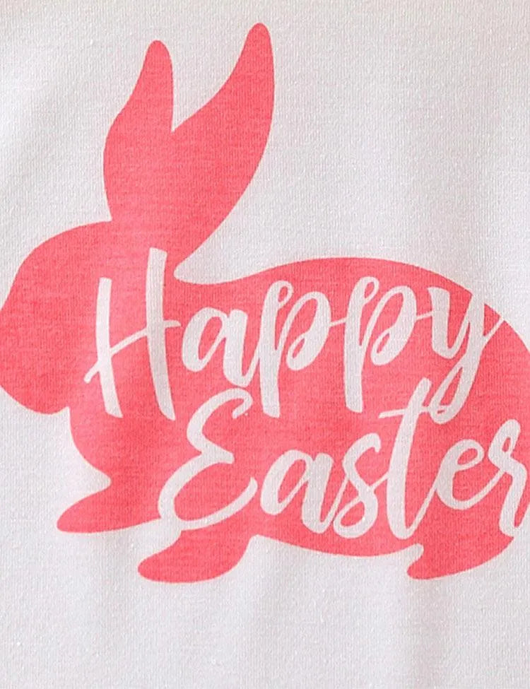 Easter Bunny Print Flare Pants Set - Mini Taylor