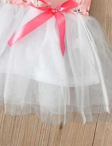 Easter Bunny Print Tulle Dress - Mini Taylor