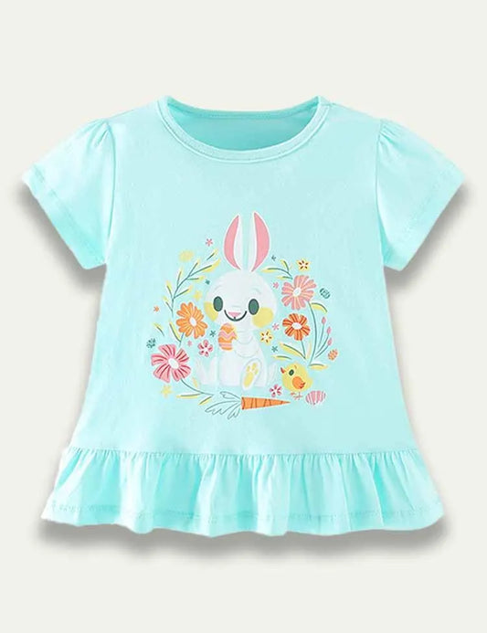 Easter Cartoon Bunny Printed T-Shirt - Mini Taylor
