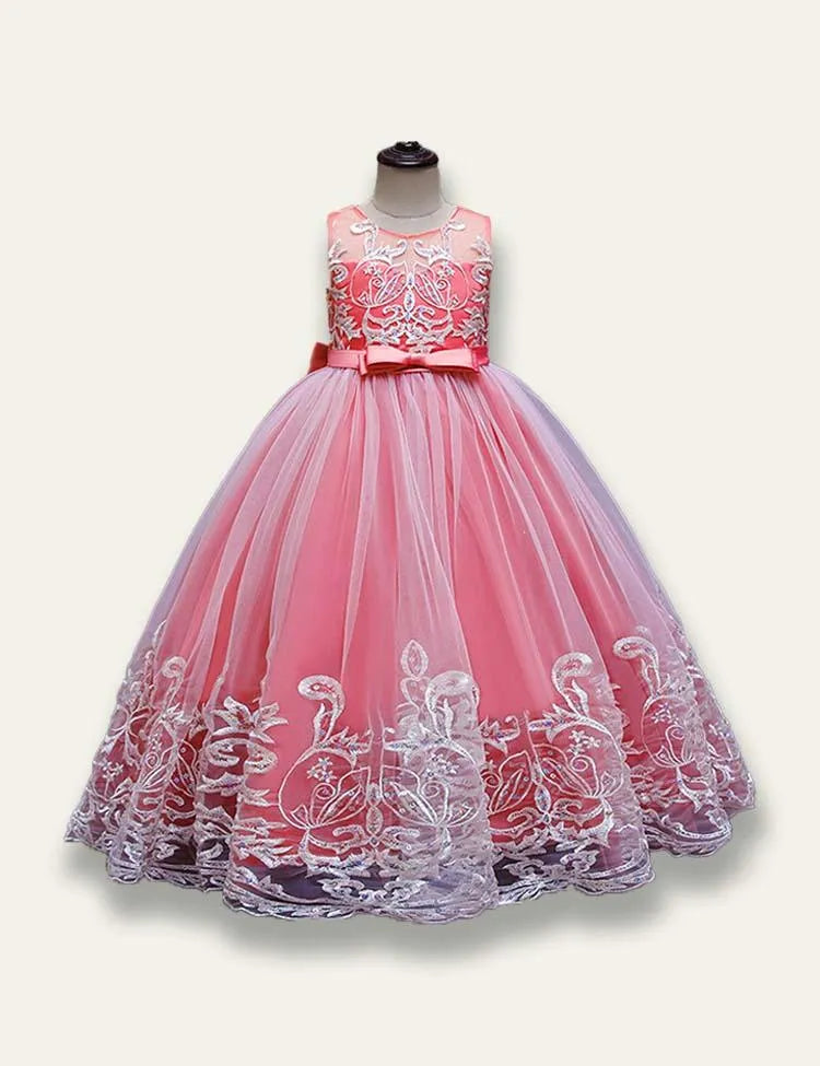 Elegant Princess Floral Tulle Party Dress - Mini Taylor