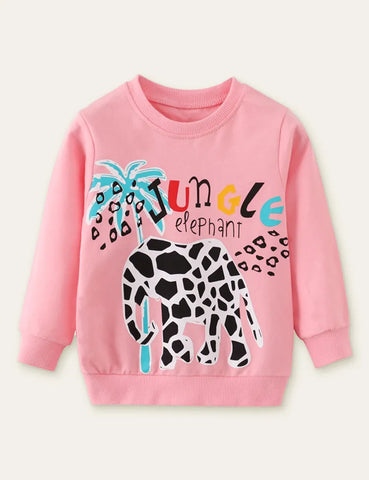 Elephant Printed Sweatshirt - Mini Taylor