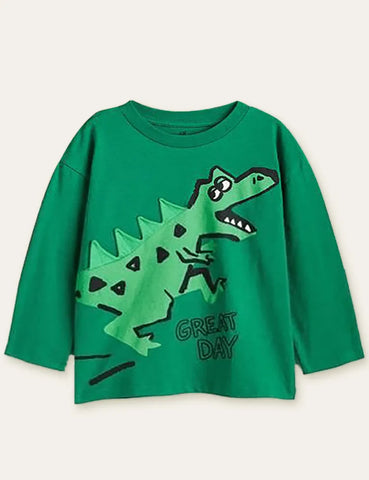 Escape Dinosaur Printed Long-Sleeved T-shirt - Mini Taylor