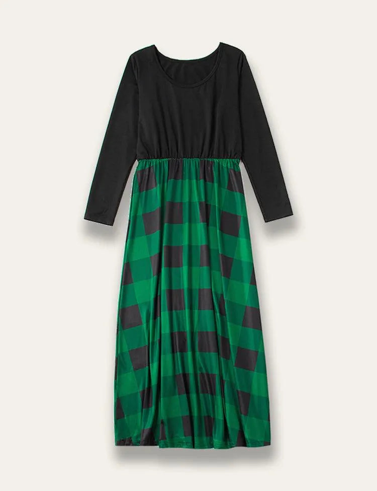 Family Matching Green Plaid Print Dress - Mini Taylor