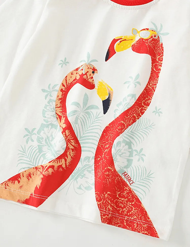 Flamingo Printed Long-Sleeved T-shirt - Mini Taylor