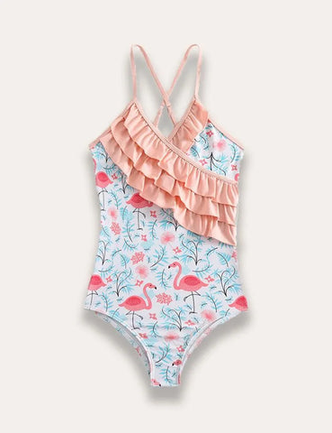 Flamingo Ruffled One-piece Swimsuit - Mini Taylor