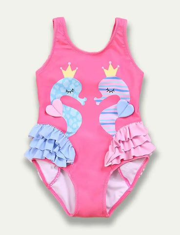 Flamingo Ruffled Swim Suit - Mini Taylor