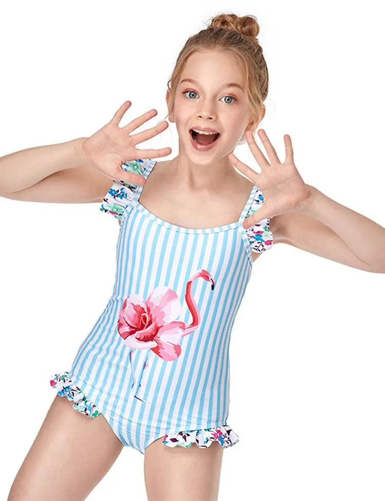 Flamingo Striped Swimsuit - Mini Taylor