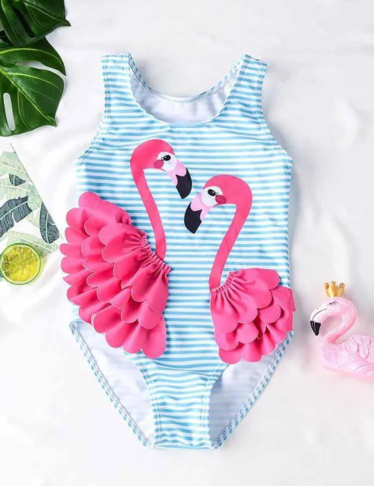 Flamingos Appliqué One-Piece Swimsuit - Mini Taylor