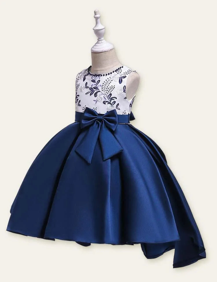 Floral Embroidered Bow Party Dress - Mini Taylor