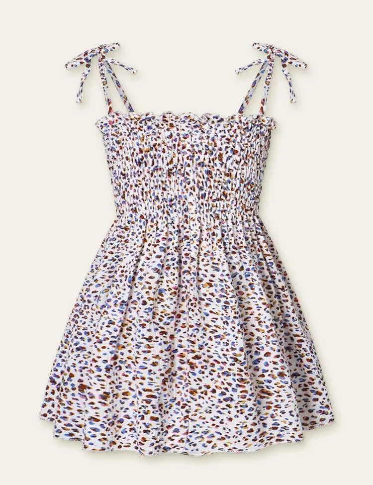 Floral Full Printed High Waist Spaghetti Strap Dress - Mini Taylor