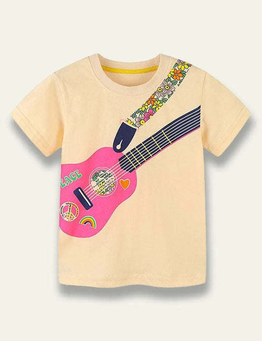 Floral Guitar Printed T-Shirt - Mini Taylor