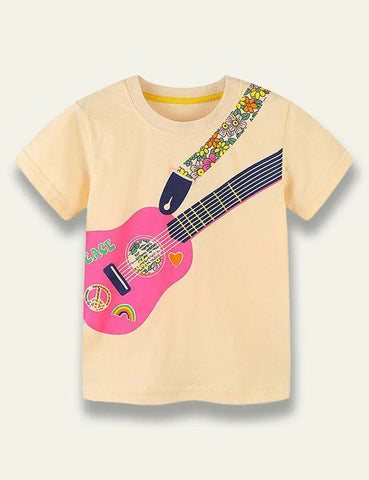 Floral Guitar Printed T-Shirt - Mini Taylor