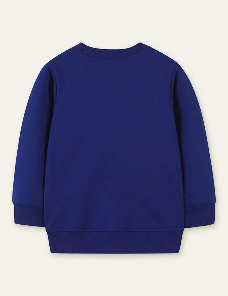 Floral Horse Appliqué Mushroom Embroidered Sweatshirt - Mini Taylor