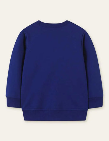 Floral Horse Appliqué Mushroom Embroidered Sweatshirt - Mini Taylor