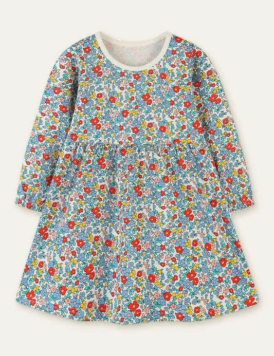Floral Printed Long Sleeve Dress - Mini Taylor