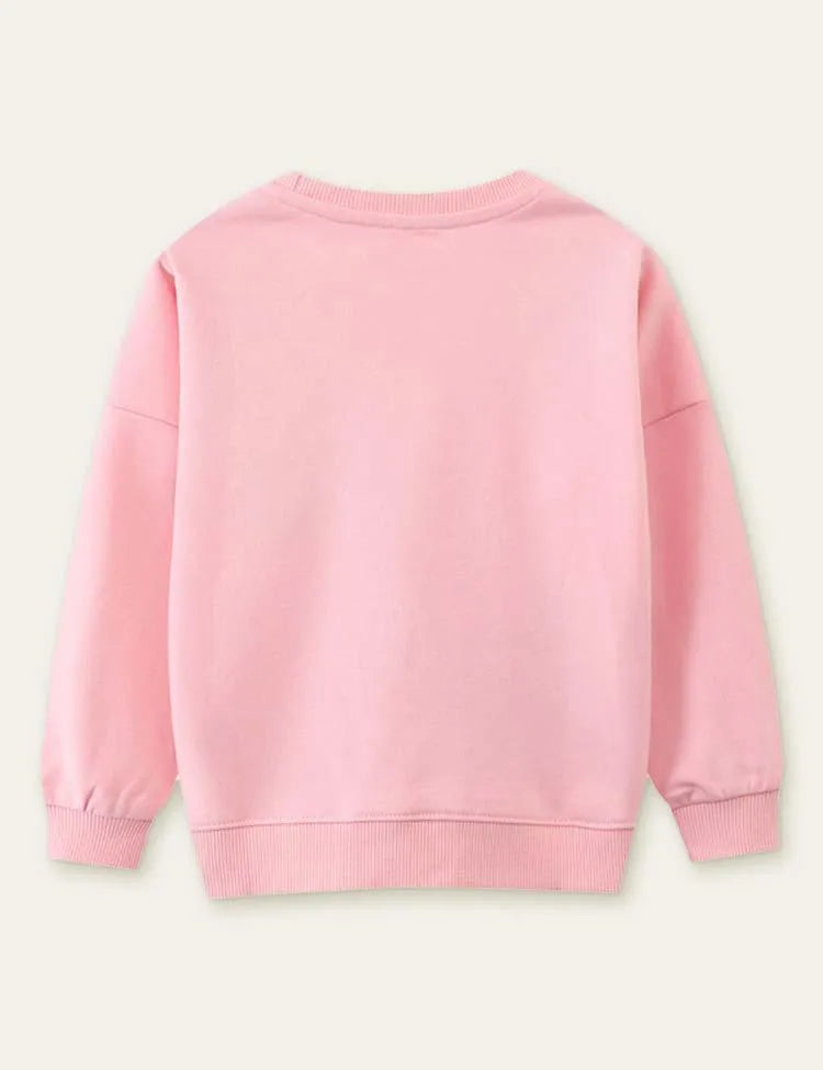 Floral Rabbit Butterfly Appliqué Sweatshirt - Mini Taylor