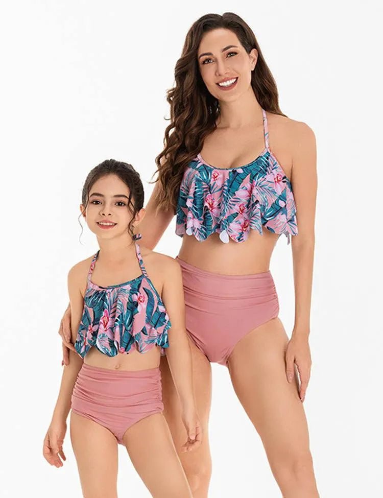 Floral Ruffle Family Matching Swim Suit - Mini Taylor