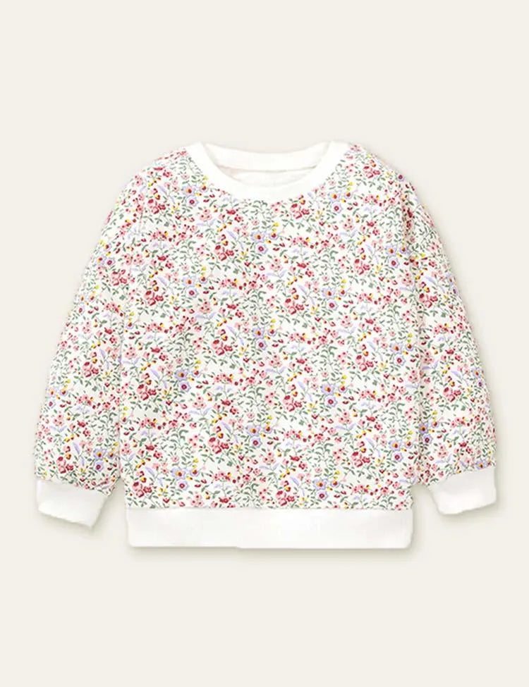 Flower Embroidered Strap Dress + Floral Printed Sweatshirt - Mini Taylor