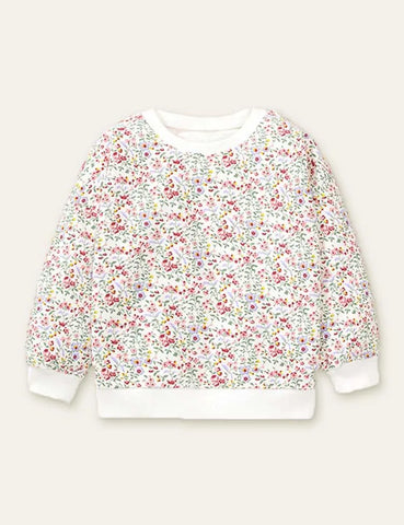 Flower Embroidered Strap Dress + Floral Printed Sweatshirt - Mini Taylor
