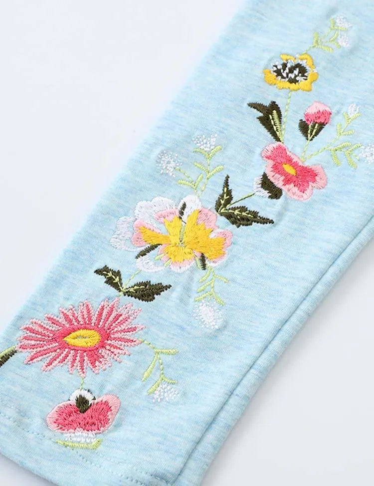 Flower Embroidery Leggings - Mini Taylor