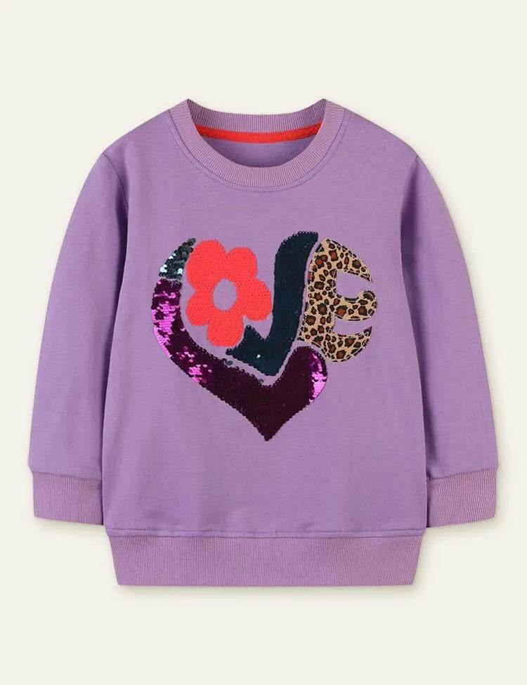 Flower Leopard Sequins Sweatshirt - Mini Taylor