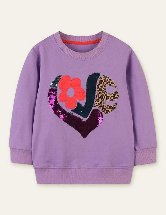 Flower Leopard Sequins Sweatshirt - Mini Taylor