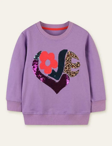 Flower Leopard Sequins Sweatshirt - Mini Taylor