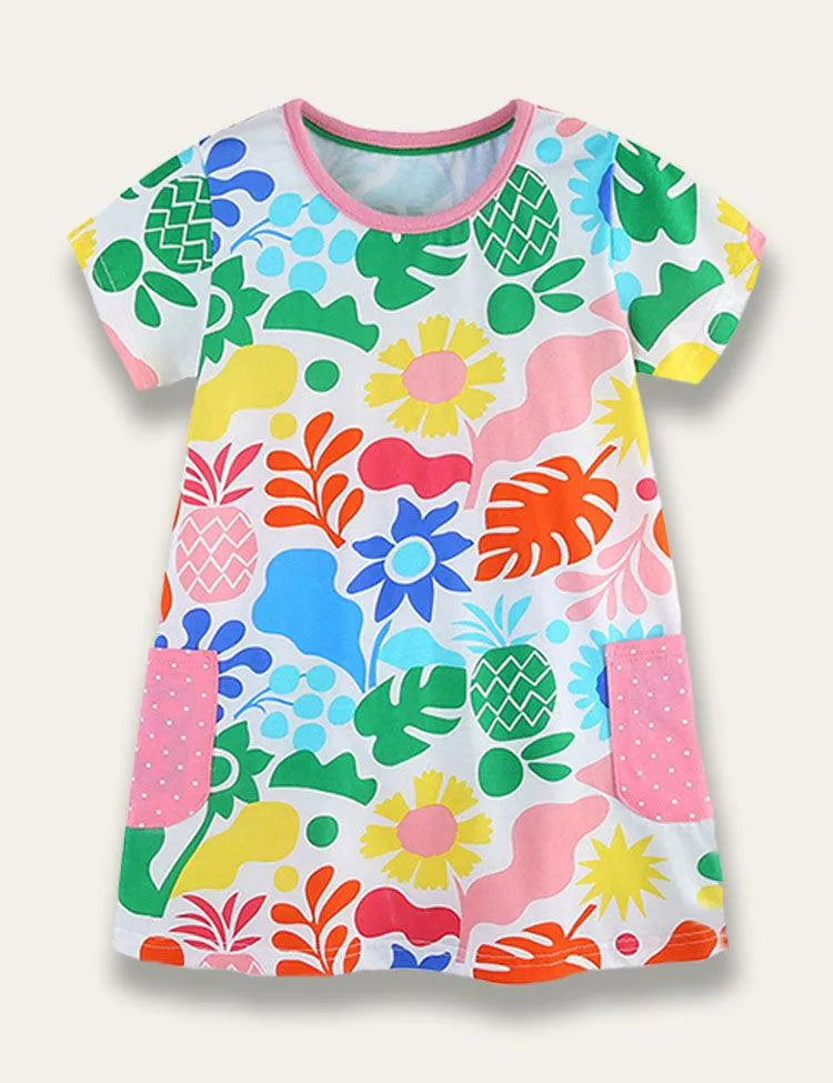 Fresh Cartoon Print Dress - Mini Taylor